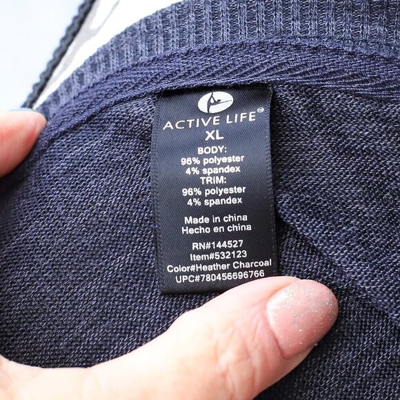 Active Life Size XL grey front side zip long sleeve jersey/sweatshirt - Picture 11 of 12